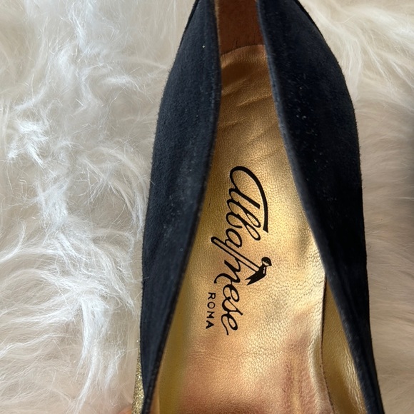 NWOT Vintage Enzo Albanese Roma Gold Coin Suede Embellished Flats size EU 36.5 - Picture 7 of 12